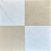 Checkerboard Bardiglio Marble and Oriental White Marble 12X12 Tumbled Set