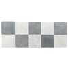 Checkerboard Bardiglio and Bianco Carrara Marble 12X12 Set