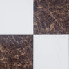 Checkerboard Bianco Dolomite and Emperador Dark 12X12 Set