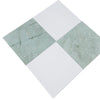 Checkerboard Bianco Dolomite and Ming Green 12X12 Set