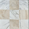 Checkerboard Calacatta Gold Marble and Diano Royal Marble 12X12 Set