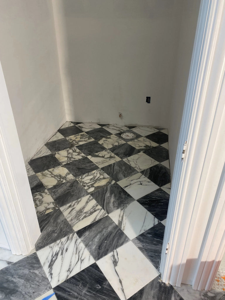 Checkerboard Diano Royal and Oriental White Marble 12X12 Set