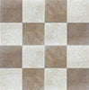 Checkerboard Emperador Dark Mable and Crema Marfil Tumbled 6X6 Set