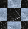 The SurfacesGalore Checkerboard Marble - Travertine Tile Bardiglio Imperiale and Nero Marquina 18X18 Set features alternating squares of gray and black marble with white veins, showcasing luxury craftsmanship and design versatility.