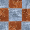 Introducing the SurfacesGalore Checkerboard Marble - Travertine Tile Bardiglio Imperiale and Rojo Alicante in a 12X12 set, featuring an elegant pattern of alternating light gray Bardiglio Imperiale and reddish-brown Rojo Alicante with white veining, showcasing the luxury of natural stone in contrasting shades.