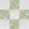 Checkerboard Marble - Travertine Tile Bianco Carrara White Marble and Ming Green Marble 12X12 Set