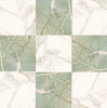 Checkerboard Ming Green Marble and Calacatta Gold Marble 12X12 Set