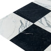 Checkerboard Nero Marquina Marble and Arabescato Corchia Marble 12X12 Set