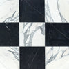 Checkerboard Nero Marquina Marble and Arabescato Corchia Marble 12X12 Set