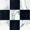 Checkerboard Nero Marquina Marble and Arabescato Corchia Marble 12X12 Set