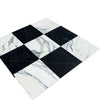 Checkerboard Nero Marquina Marble and Arabescato Corchia Marble 12X12 Set