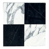 Checkerboard Nero Marquina Marble and Arabescato Corchia Marble 12X12 Set