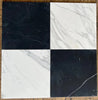 Checkerboard Nero Marquina Marble and Arabescato Corchia Marble 18X18 Set