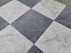 Checkerboard Nero Marquina Marble and Carrara White Marble 12X12 Tumbled Set