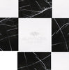 Checkerboard Nero Marquina Marble and Dolomite Marble 18X18 Set