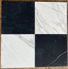 Checkerboard Oriental White (Asian Statuary) Marble and Nero Marquina Marble 12X12 Set