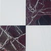 Checkerboard Rosso Levanto and Bianco Dolomite 12X12 Set