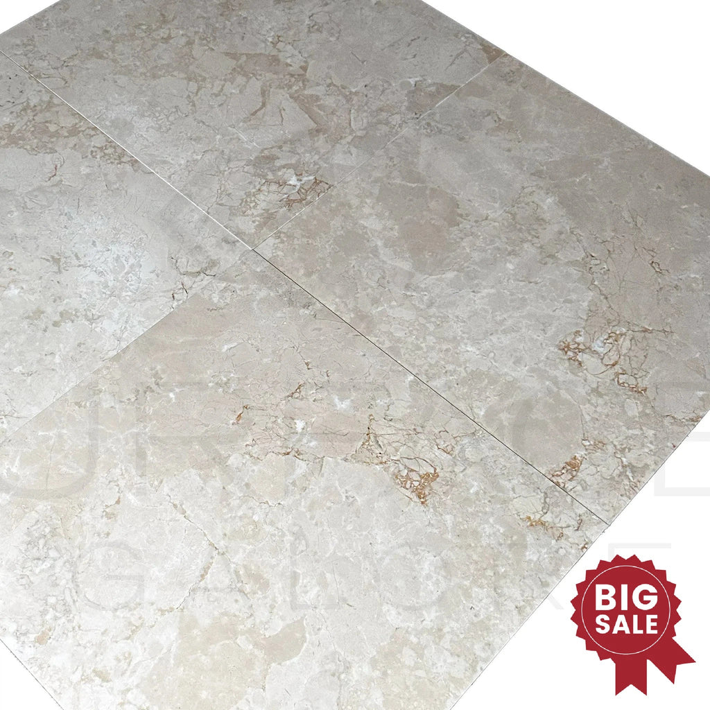 Classic Beige / Bottocino Marble 24X24 Polished Tile 300 Sq.Ft. - Discounted, Marble/Travertine Clearance Sale - SurfacesGalore