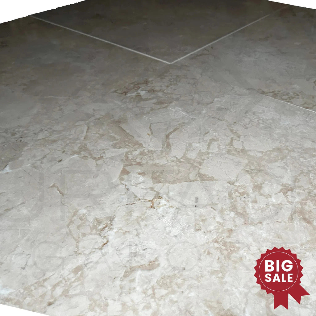 Classic Beige / Bottocino Marble 24X24 Polished Tile 300 Sq.Ft. - Discounted, Marble/Travertine Clearance Sale - SurfacesGalore