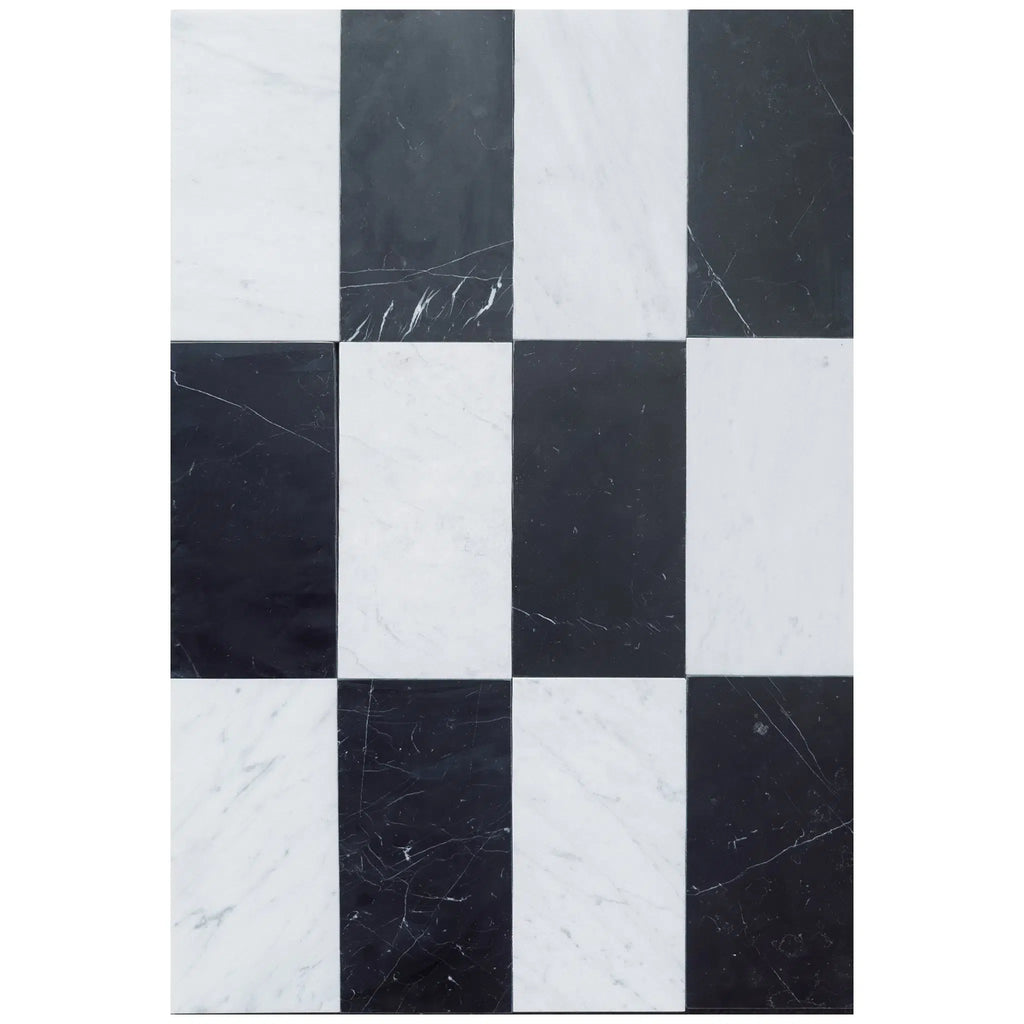 Carrara White 6X12 and Nero Marquina 6X12 Set