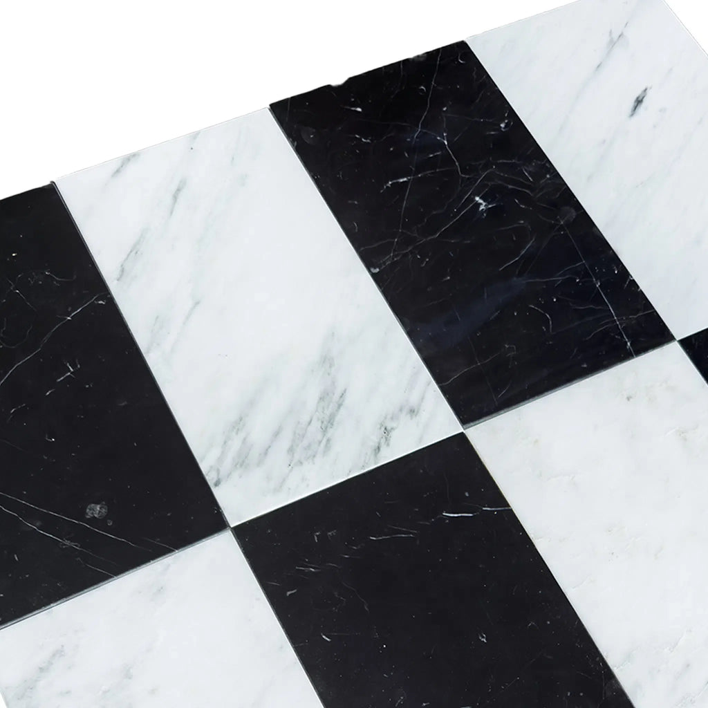 Oriental White (Asian Statuary) 6X12 and Nero Marquina 6X12 Set