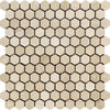 Crema Marfil Marble 1X1 Hexagon Mosaic Tumbled - SurfacesGalore