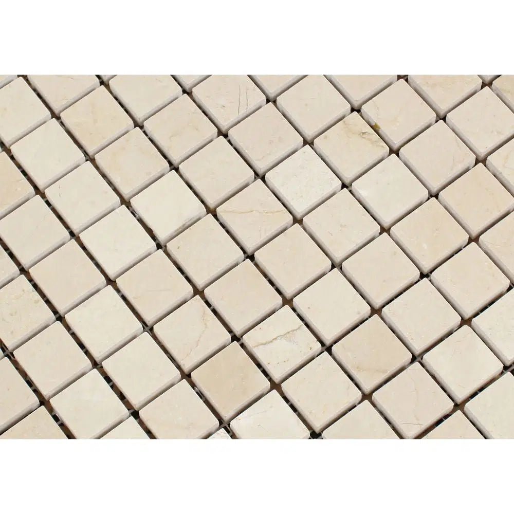 Crema Marfil Marble 1X1 Mosaic Polished - Honed - SurfacesGalorePolished