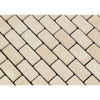 Crema Marfil Marble 1X2 Brick Mosaic Tumbled - SurfacesGalore