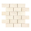 Crema Marfil Marble 2X4 Brick Mosaic Polished-Honed