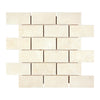 Crema Marfil Marble 2X4 Brick Mosaic Tumbled