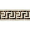 Crema Marfil Marble 3 1/2X7 Greek Key Border (Crema Marfil+Emp. Dark) Polished - SurfacesGalore