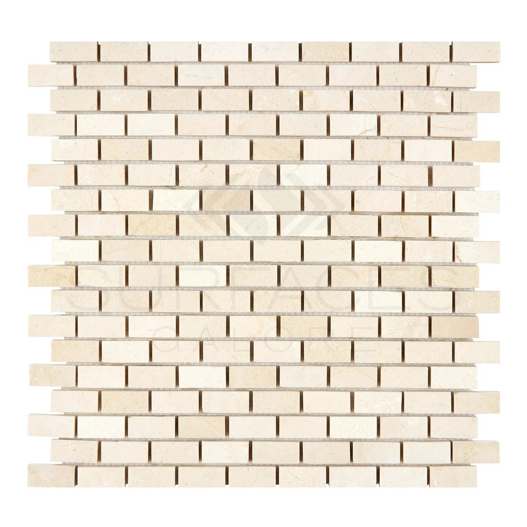 Crema Marfil Marble 5/8X1 1/4 Herringbone (Mini) Mosaic Polished - Honed - SurfacesGalorePolished