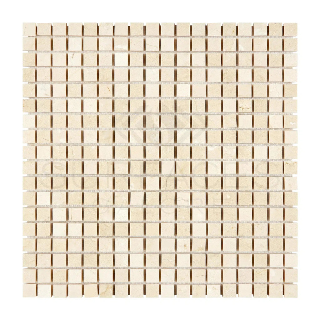 Crema Marfil Marble 5/8X5/8 Mosaic Polished - Honed - SurfacesGalorePolished