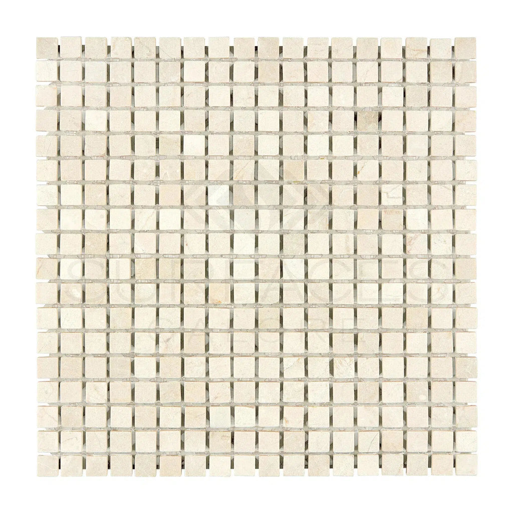 Crema Marfil Marble 5/8X5/8 Mosaic Tumbled