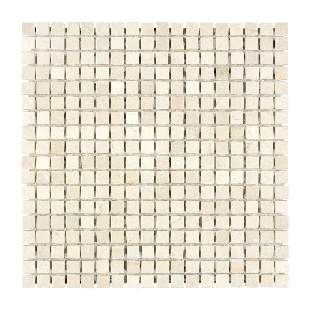 Crema Marfil Marble 5/8X5/8 Mosaic Tumbled