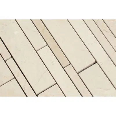 Crema Marfil Marble Manhattan (Random - Strip) Mosaic Polished - Honed - SurfacesGalorePolished