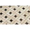 Crema Marfil Marble Pinwheel (Mini) w/ Emp. Dark Dots Mosaic Polished - Honed - SurfacesGalorePolished