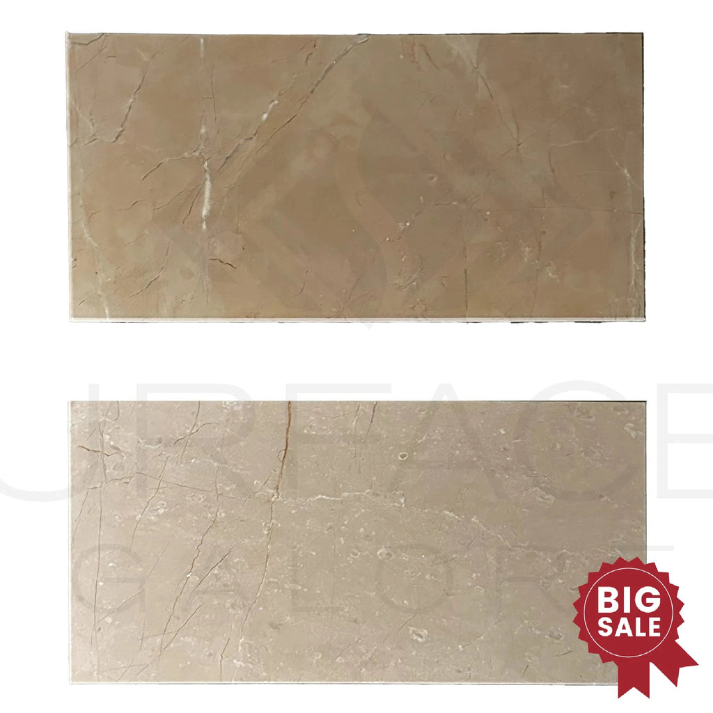 Dark Beige / Cream / Brown Marble 6X12 Polished Tile 320 Sq.Ft. - Discounted, Marble/Travertine Clearance Sale - SurfacesGalore