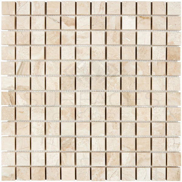 Diano Royal (Queen Beige) Marble 1X1 Mosaic Polished - SurfacesGalore