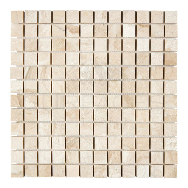 Diano Royal (Queen Beige) Marble 1X1 Mosaic Polished - SurfacesGalore