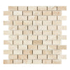 Diano Royal (Queen Beige) Marble 1X2 Brick Mosaic Polished