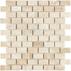 Diano Royal (Queen Beige) Marble 1X2 Brick Mosaic Split - Faced - SurfacesGalore