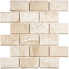 Diano Royal (Queen Beige) Marble 2X4 Deep - Beveled Brick Mosaic Polished - SurfacesGalore