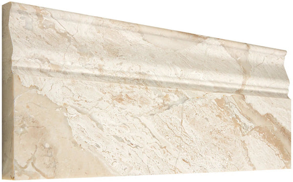 Diano Royal (Queen Beige) Marble 4 3/4X12 (3/4" Thick) Baseboard Trim Liner Polished-Honed