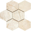 Diano Royal (Queen Beige) Marble 4X4 Hexagon Mosaic Polished