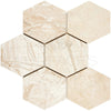 Diano Royal (Queen Beige) Marble 4X4 Hexagon Mosaic Polished - SurfacesGalore