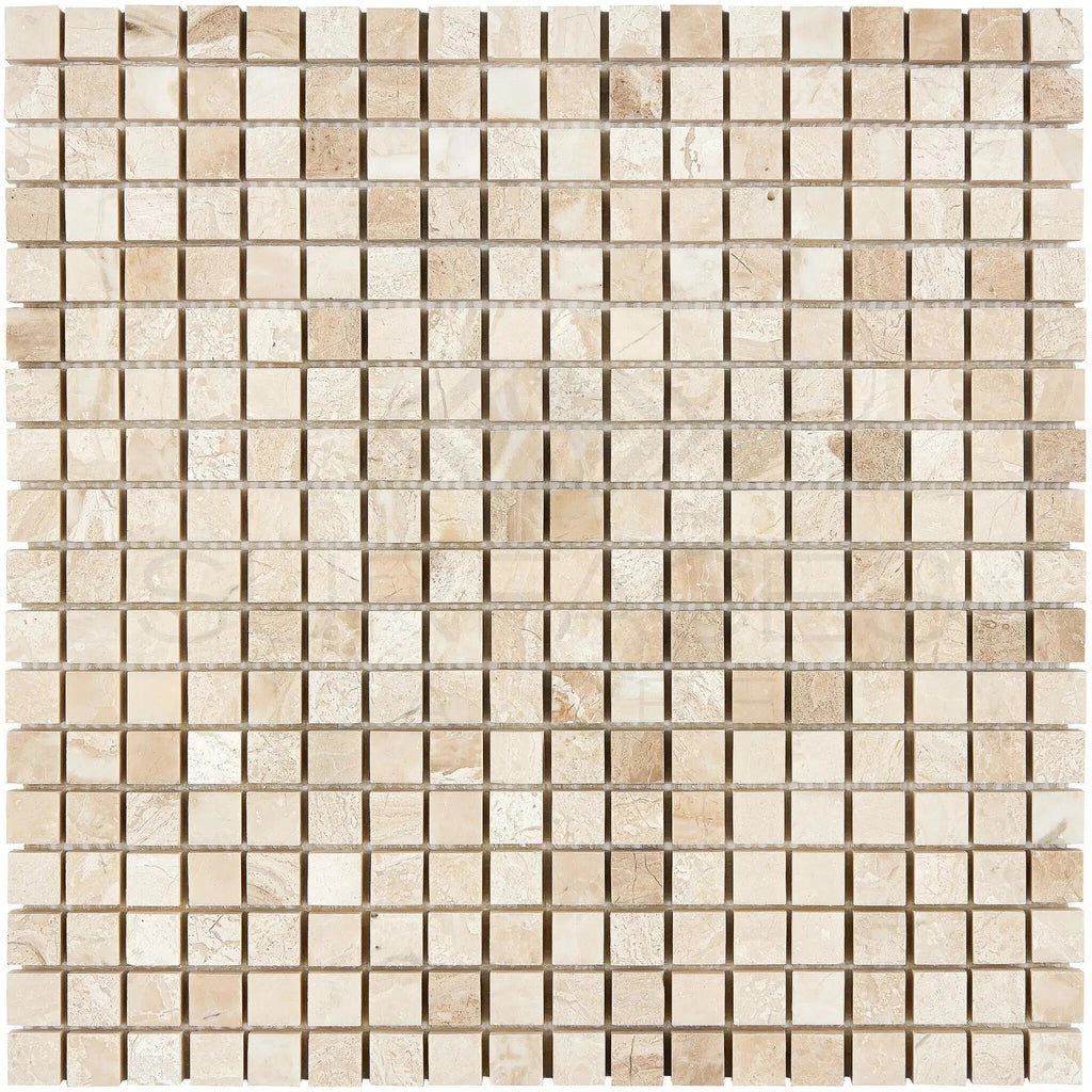 Diano Royal (Queen Beige) Marble 5/8X5/8 Mosaic Polished