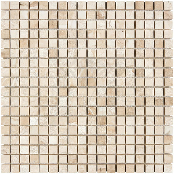 Diano Royal (Queen Beige) Marble 5/8X5/8 Mosaic Polished - SurfacesGalore