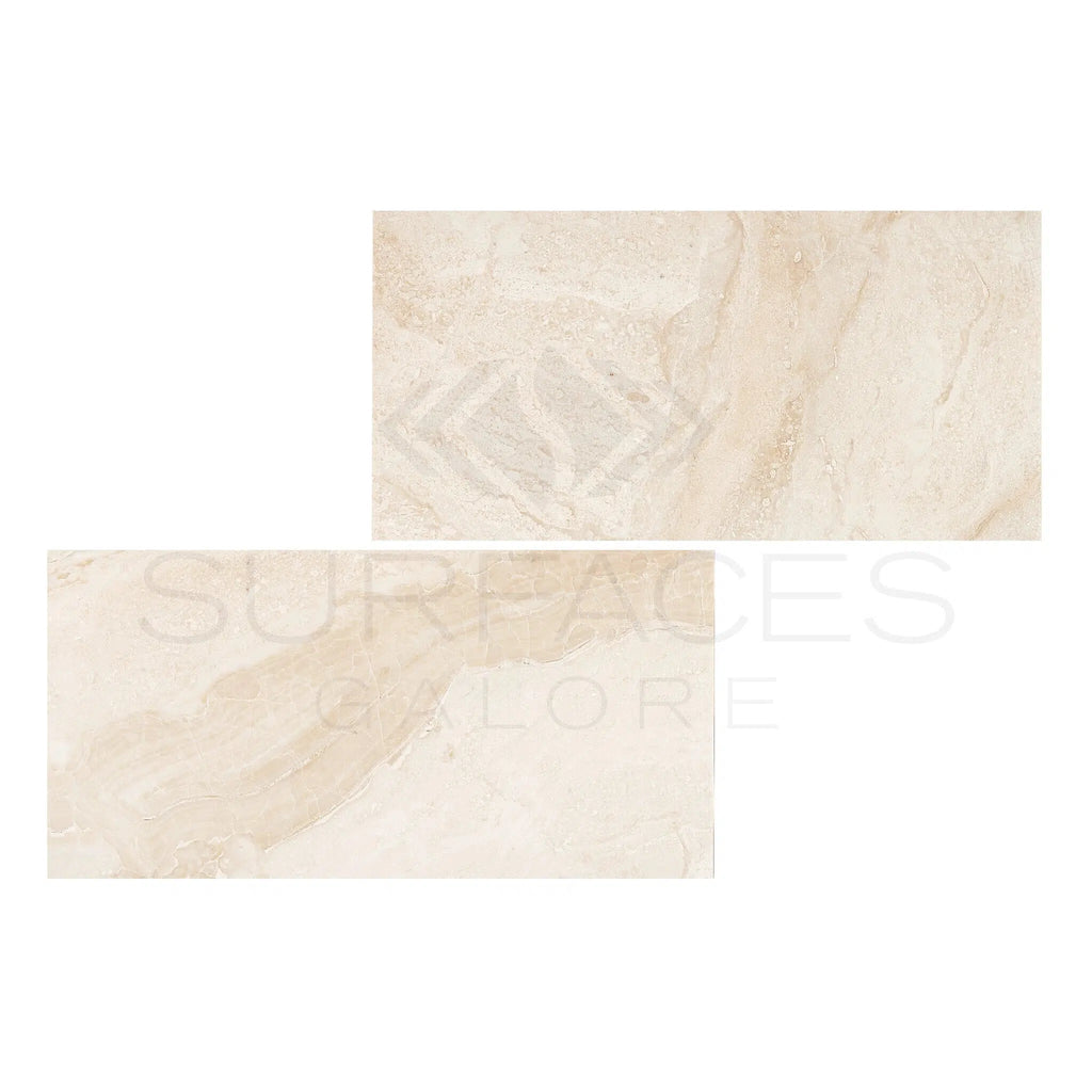 Diano Royal (Queen Beige) Marble 6X12 Tile Polished - Honed - SurfacesGalorePolished