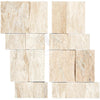 Diano Royal (Queen Beige) Marble Ledger - Panel ("Z" Split - Panel) - CORNER Mosaic Split - Faced - SurfacesGalore